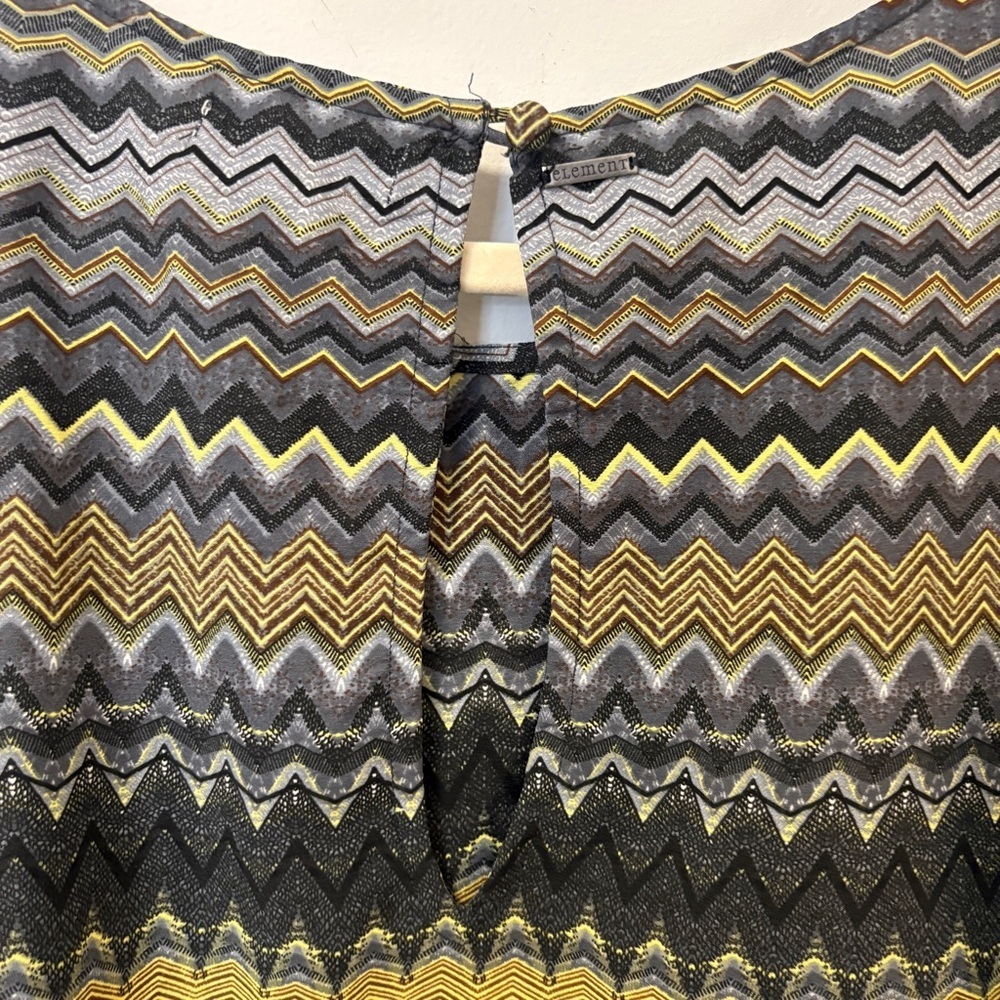 Element Womens Long Split Bell Sleeve Dress Sz Medium Keyhole Back , Aztec Print - Picture 10 of 13